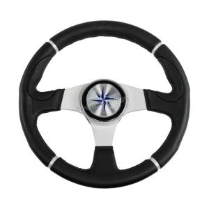 Рулевое колесо ORION обод черный, спицы серебряные д. 340 мм