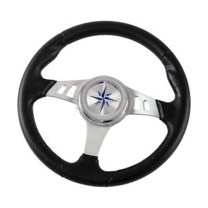 Рулевое колесо SKIPPER обод черный, спицы серебряные д. 350 мм