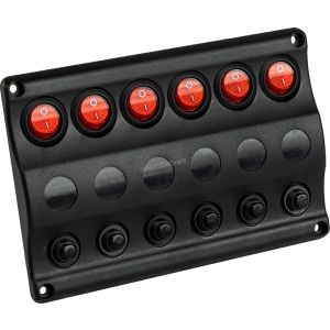 Панель бортового питания 6 переключателей, индикация, автоматы