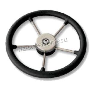 Рулевое колесо ORION обод черносиний, спицы серебряные д. 355 мм