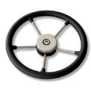 Рулевое колесо ORION обод черносиний, спицы серебряные д. 355 мм