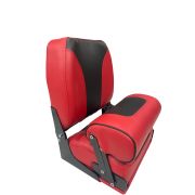 Кресло для катера складное F4040 ПВХ красно\черное (с болстером)