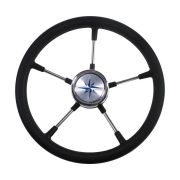 Рулевое колесо RIVA RSL обод черный, спицы серебряные д. 350 мм